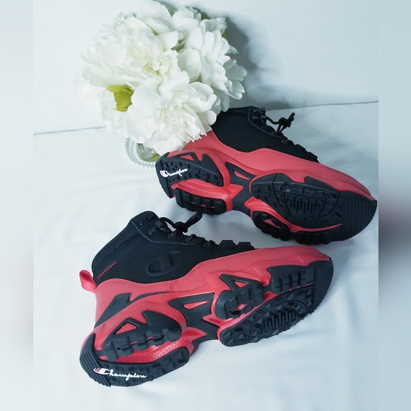 Champion Bromad C Lock Black/Scarlet Red Sneaker Boots Size 7 Youth - Picture 14 of 16